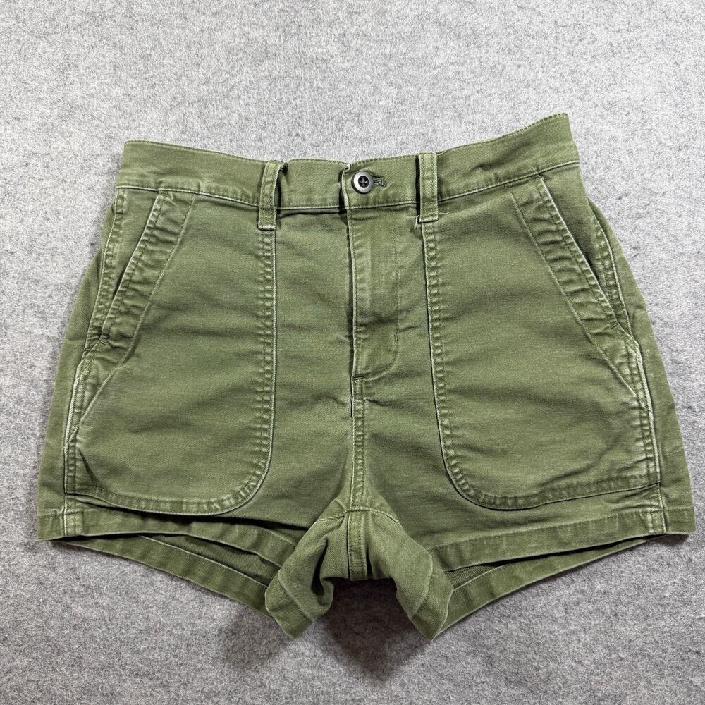 Madewell Shorts Womens 26 Olive Green High Rise Stretch Patch Pocket Preppy